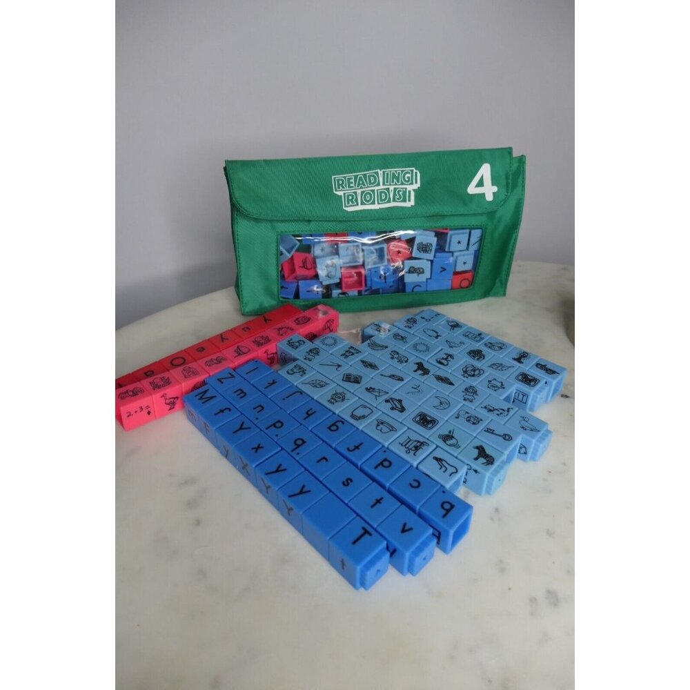 Learning Resources Reading Rods Set 4 Pouch Phonics Letters Photos Literacy Tool
